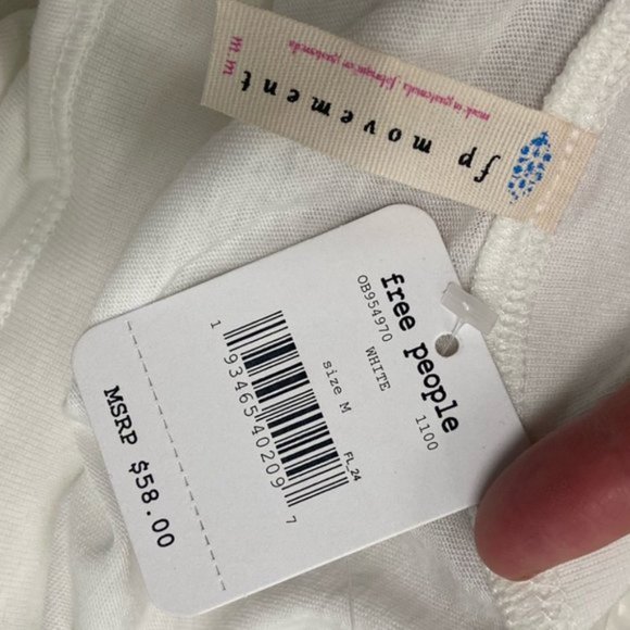 NWT Free People Movement White Pacific Long Sleeve Top Size Medium New Tags Boho - Picture 7 of 9